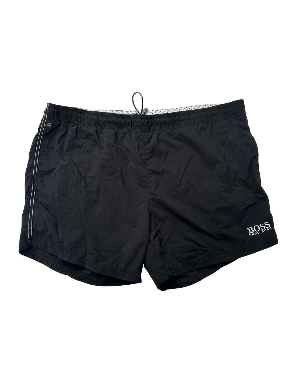 BOSS Hugo Boss Mens Swim Trunks Black Logo Drawstring Shorts XL